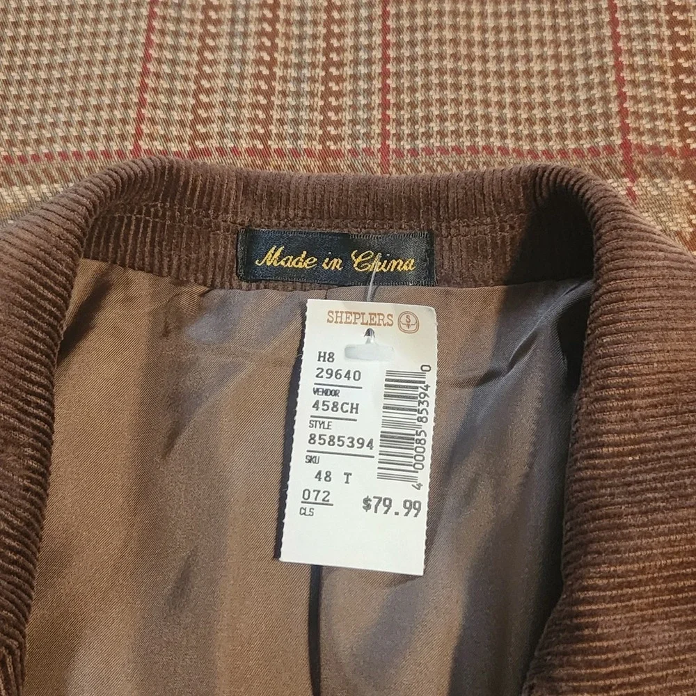 Circle S Corduroy Western Blazer 48L Brown Corduroy Sport Coat Ranch Dallas NWT